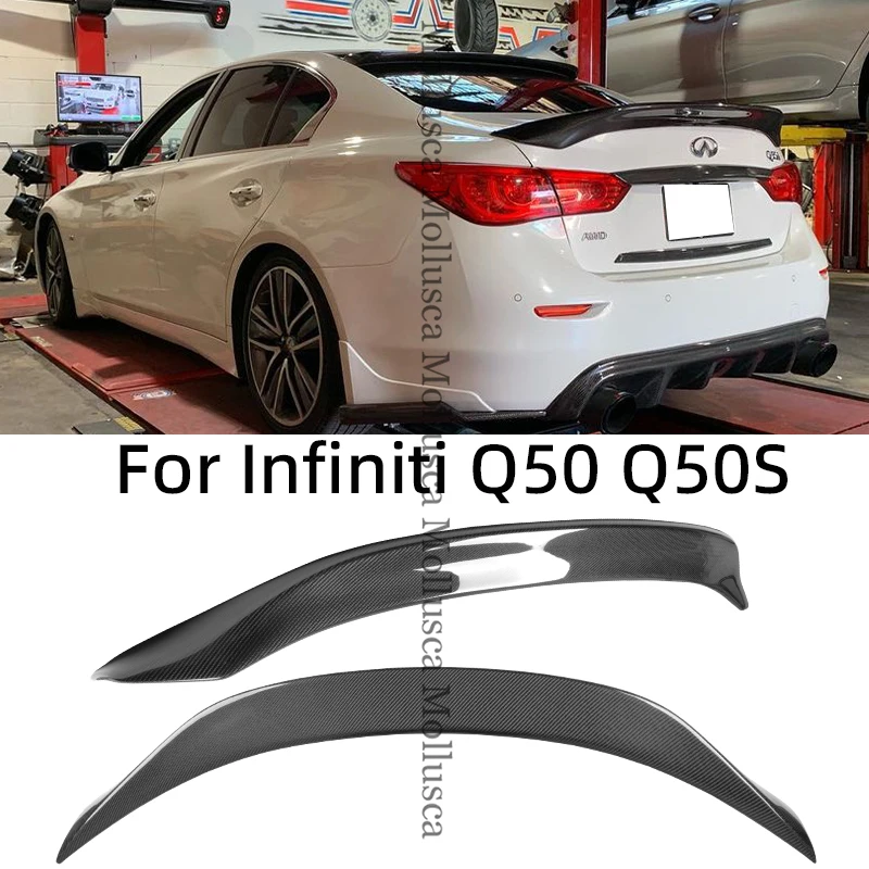 

For Infiniti Q50 Q50S ASPEC Style Carbon fiber Rear Spoiler Trunk wing 2013-2023 FRP honeycomb Forged