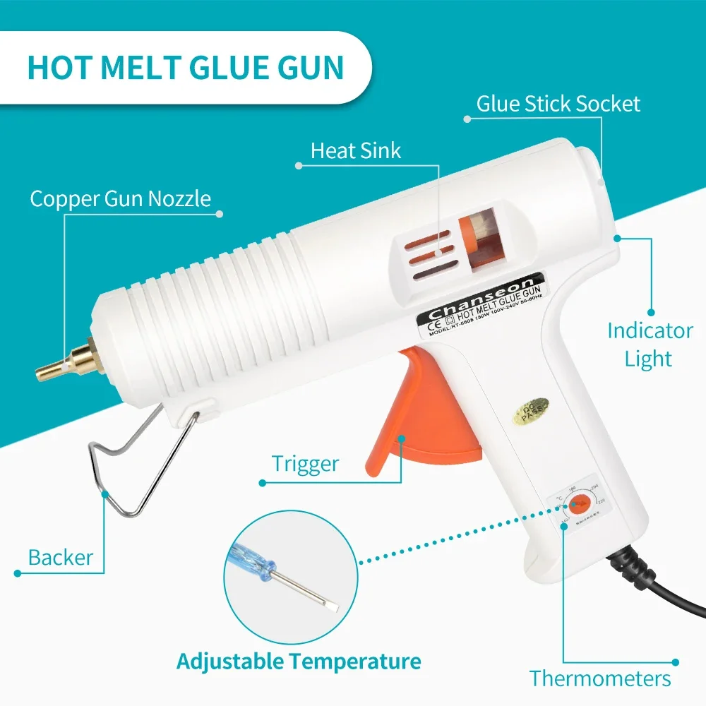 150W EU plug 220V Hot Melt Glue Gun Smart Adjustable Temperature Copper Nozzle Heater Muzzle Diameter 11mm Craft Repair Tool hot melt glue gun,hot glue gun