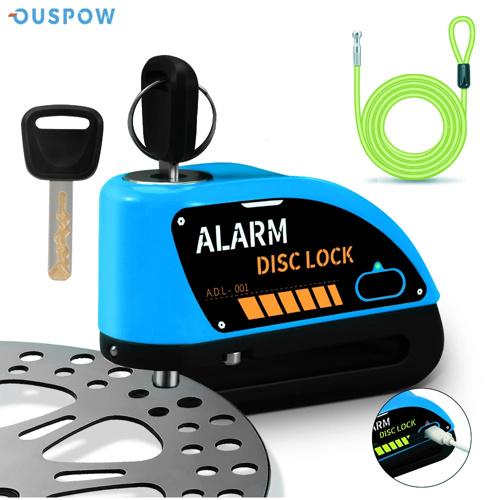 

OUSPOW Motorcycle Alarm Disc Brake Lock Security Moto Wheel Disk Padlock Waterproof 110dB Loud Anti Theft Alarma Motocicleta