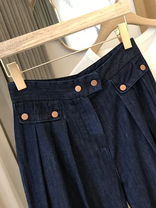

2022 Summer New Fashion French Retro High Waist Loose Radish Jeans Women All-match Boutique Clothing Simple Style