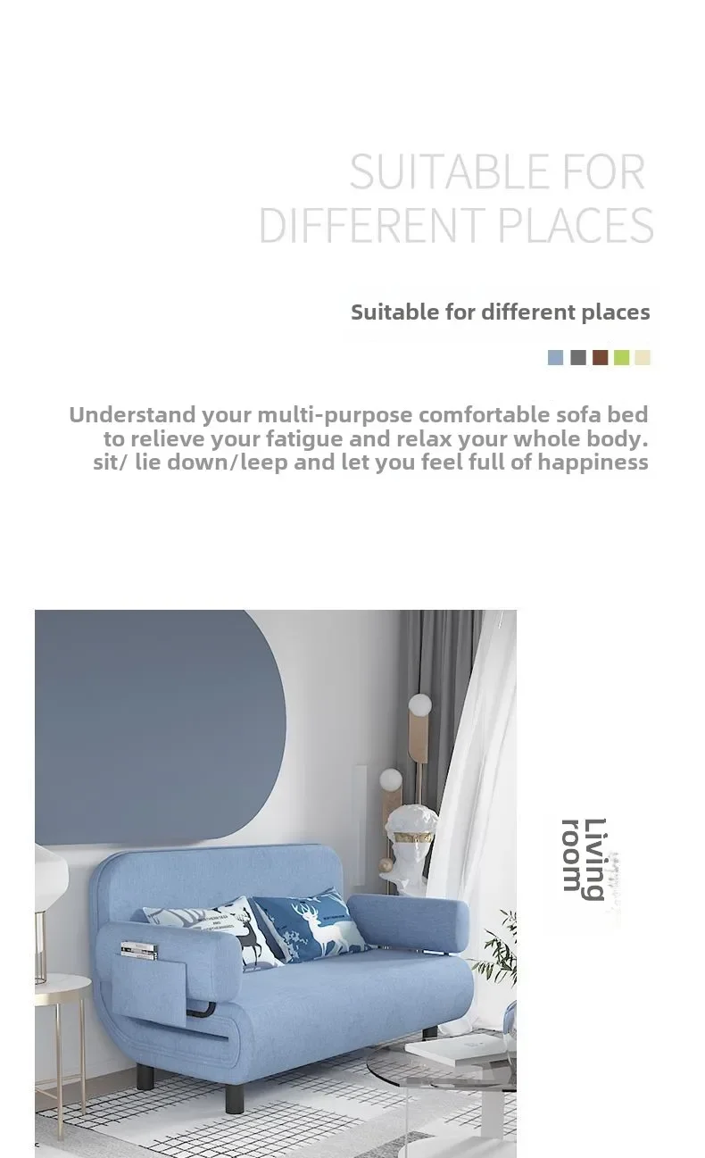 Folding Sofa Bed Dual-purpose Leisure Internet Celebrity Nap Simple Small Apartment Multi-functional Simple Bed Sofa Foldable
