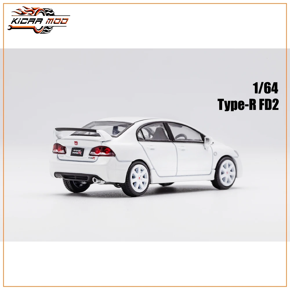 DCT 1/64 Civic Type R FD2 Model Sports Car Vintage Cars JDM Vehicle Diecast Car Collection Toy Station Vehicle 