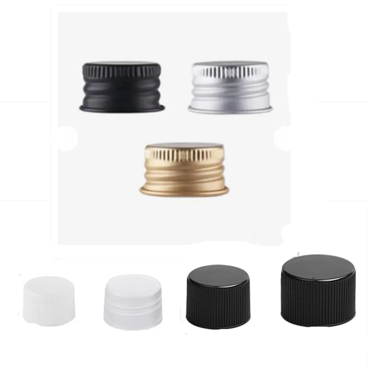 Metal Non Dispensing aluminum screw Cap plastic pp screw Child resistant lid 10pc 18-410 20/410 24-410 28-410 medical aluminum cap