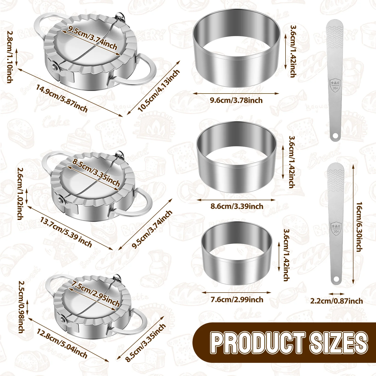 Dumpling Maker Stainless Steel/Plastic Dumpling Skin Molds Ravioli Maker Press Pie Making Press Wrapper Pastry Maker for Kitchen