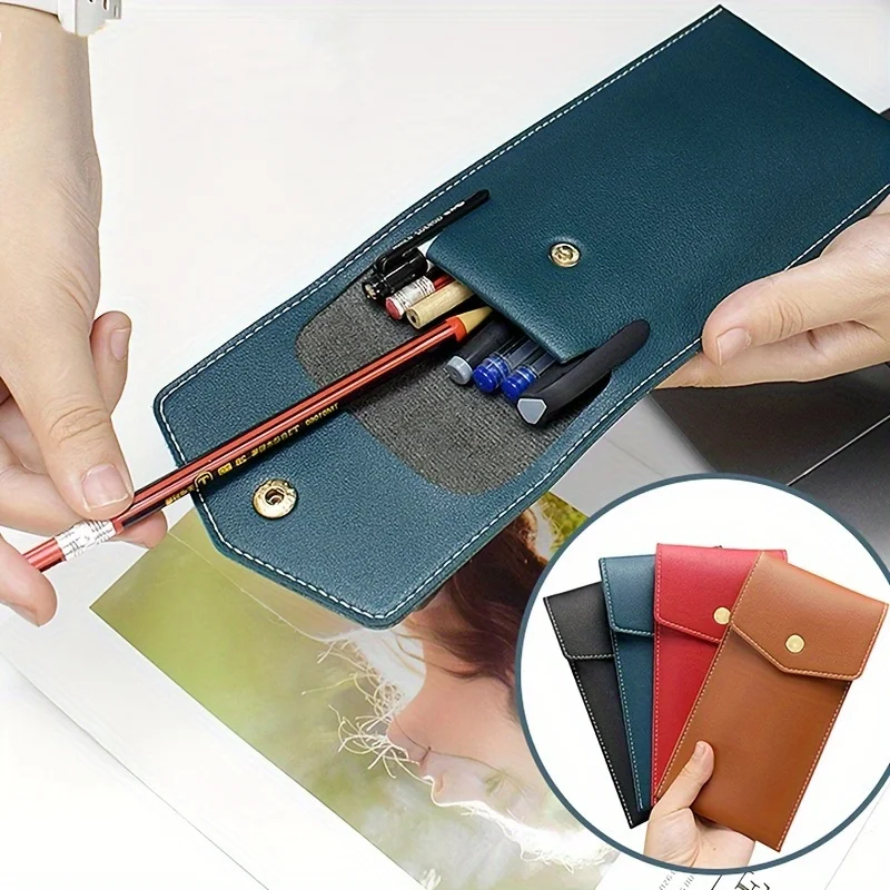 Premium PU Leather Pen Case - Elegant Signature Pen Holder & Leak-Proof Storage Bag