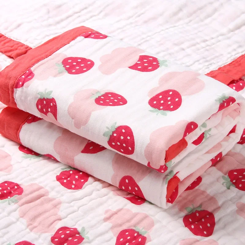 Warm and Breathable Baby Quilt made with A-Grade Cotton Gauze Luxurious 6-Layered A Cotton Gauze Baby Quilt