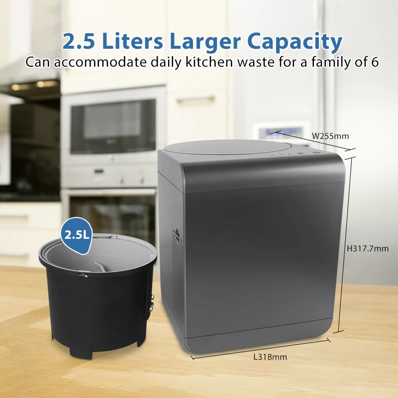 2023 New Arrival 2.5L Smart Waste Kitchen Composter Kitchen Waste Composting Machine Kitchen Composter 3