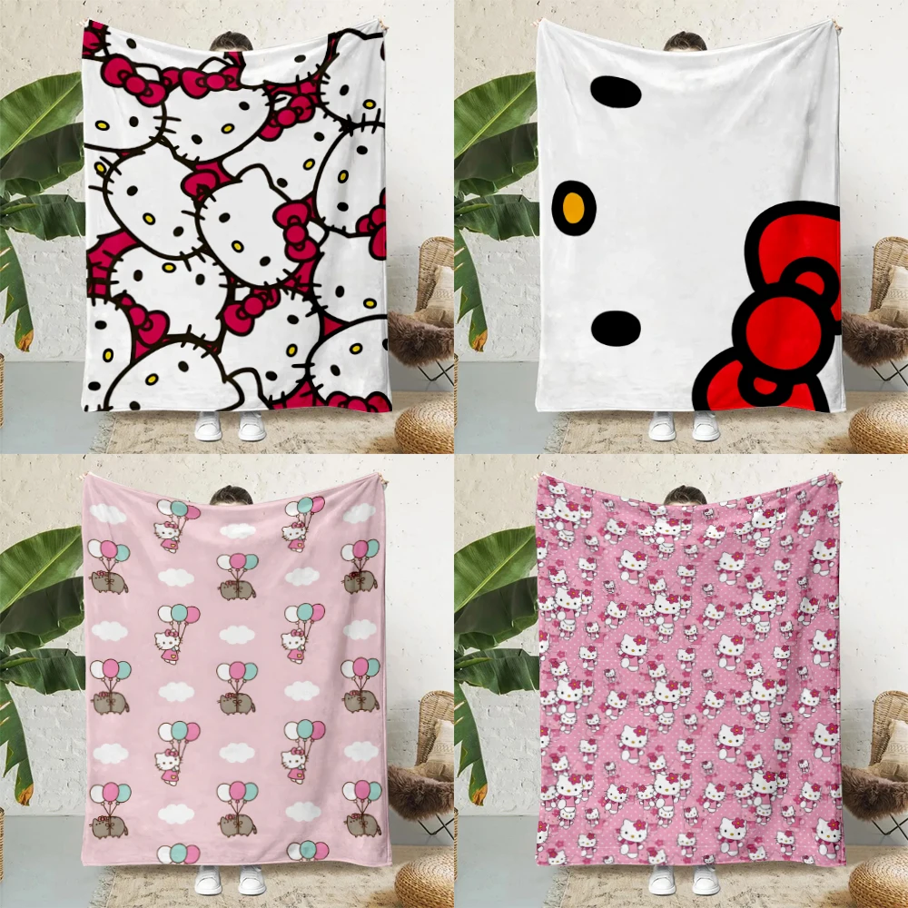 Cute Cartoon S-Sanrio Hello Kittys Printed Blanket Picnic Blankets Warm Blanket Soft and Comfortable Home Travel Birthday Gift 2