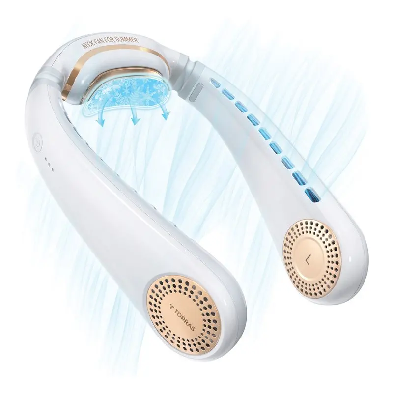 

X00FA20001 Portable Neck Fan, COOLIFY Personal Neck Air Conditioner Bladeless Rechargeable 360° Cooling ( White)