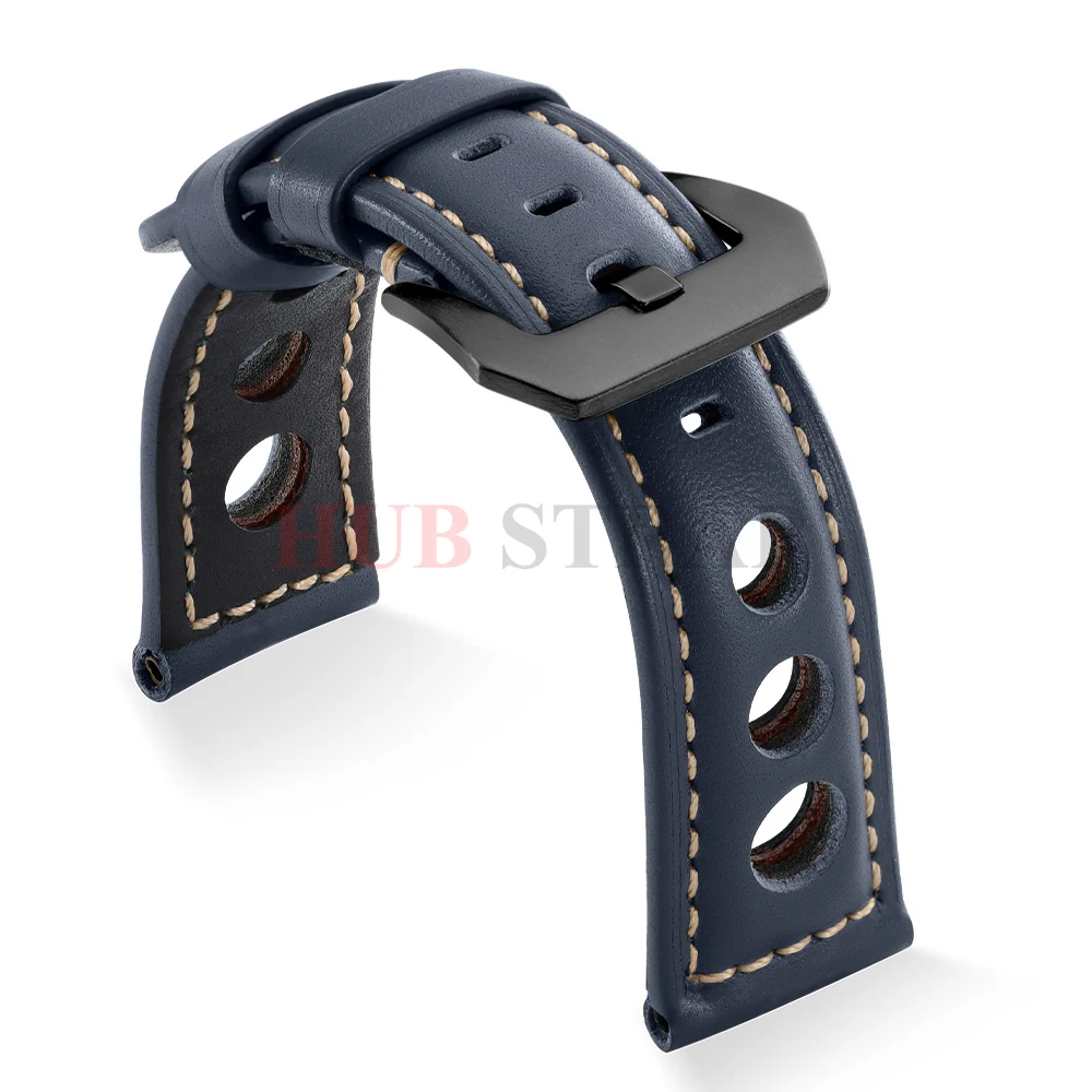 Echtes Leder-Uhrenarmband Schwarz Blau Braun Vintage Business-Uhrenarmband für Damen und Herren 20mm 22mm 24mm 26mm Armband – Detail 23