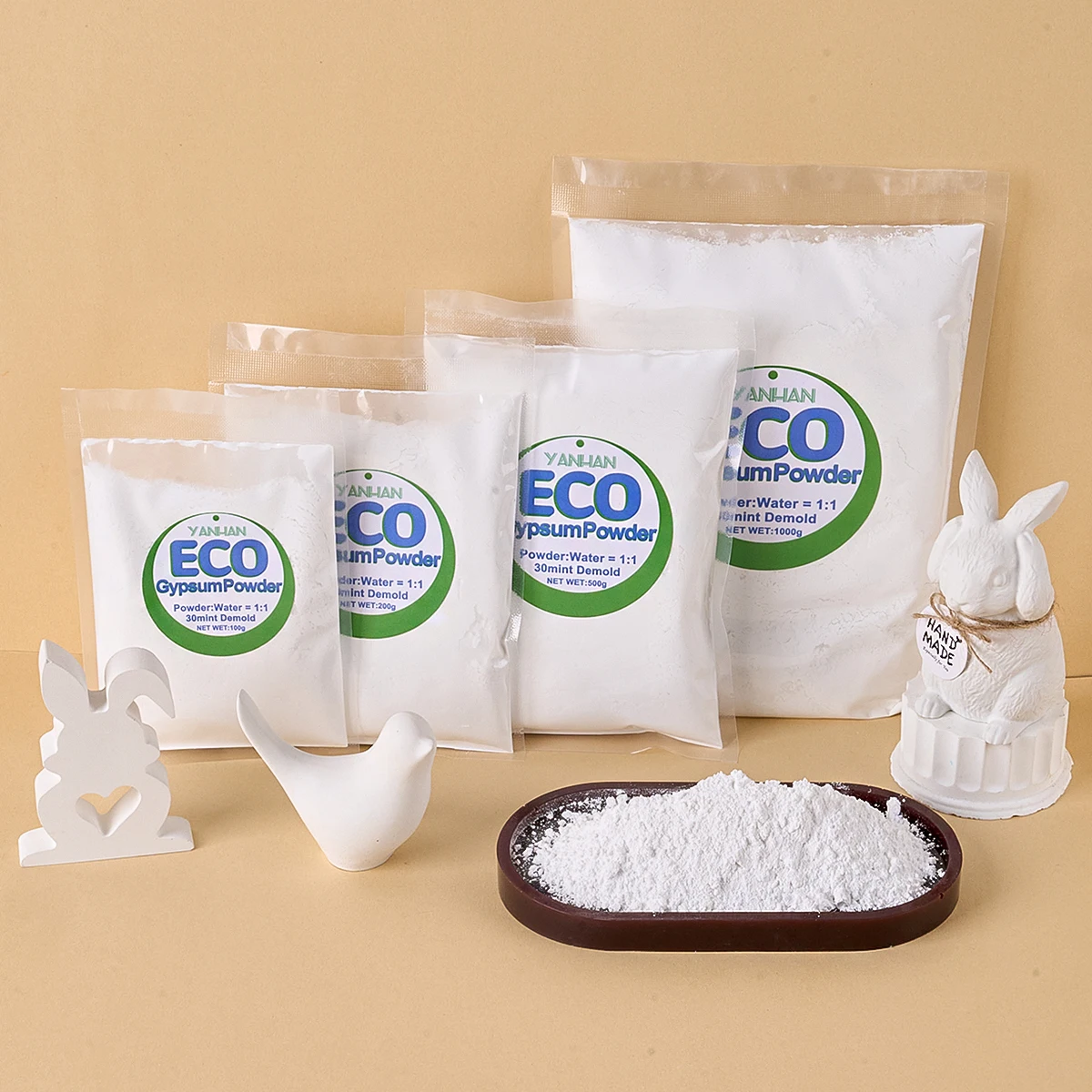 100g/200g/500g/1000g High Density Gypsum Powder DIY Gypsum Cement Clay Material Handmade Craft Plaster Doll Making Supplies