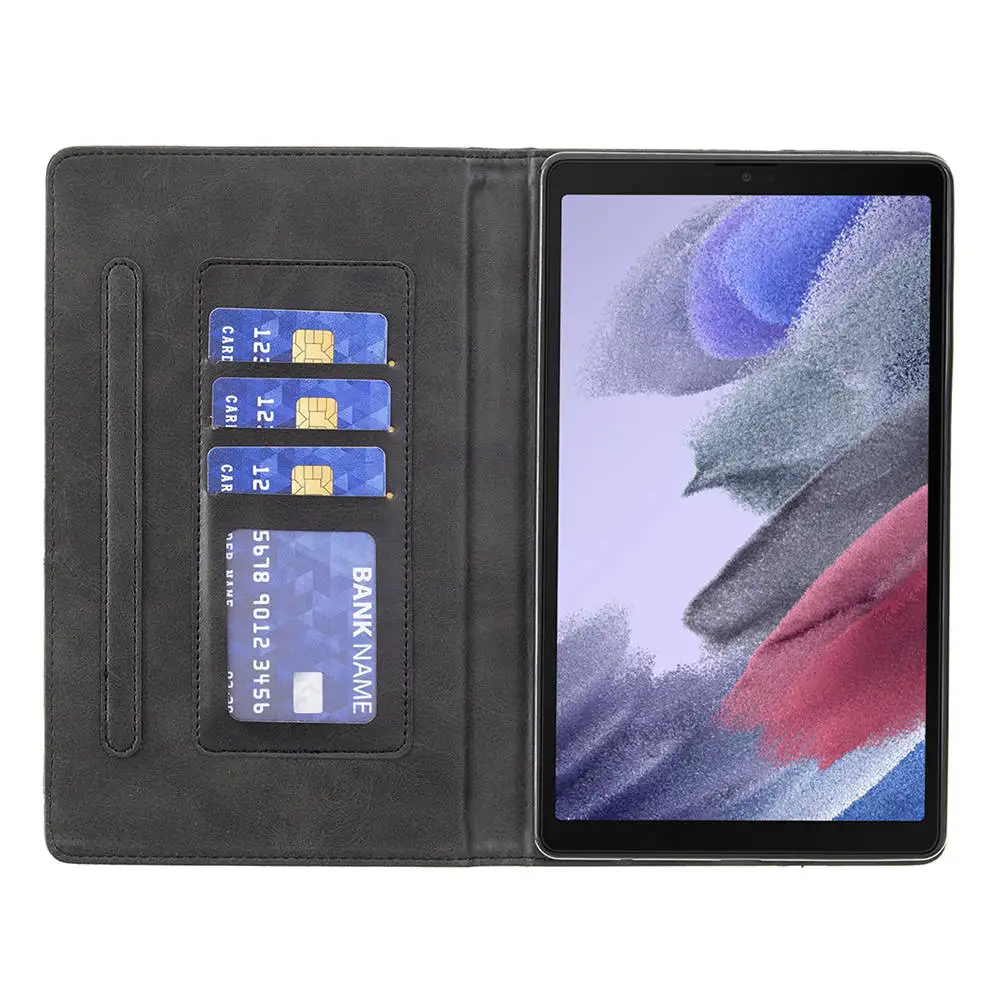 삼성 갤럭시 탭 A7 라이트 8.7 SM-T220 T225 2021 커버, 3D 프린트 케이스, 스마트 PU 가죽 카드 슬롯 스탠드 케이스