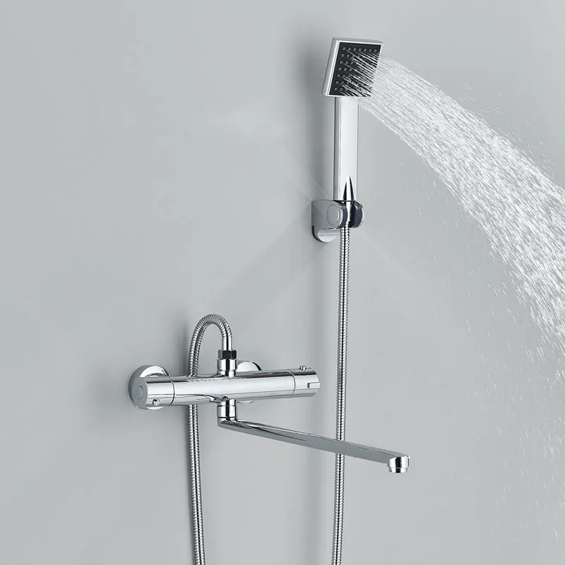 Thermostatic Shower Faucet Chrome Cold Hot Water Mixer Tap Wall Mounted Thermostat Tapware ABS Plastic Handheld Bathtub faucet bathtub faucet shower faucet water mixer