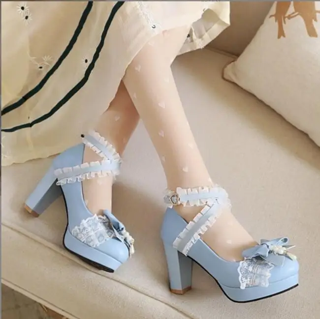 

New Autumn LACE PU Leather Concise Women's Shoes Round head Office High Heels Pumps Women Sexy Party Wedding Shallow Shoes