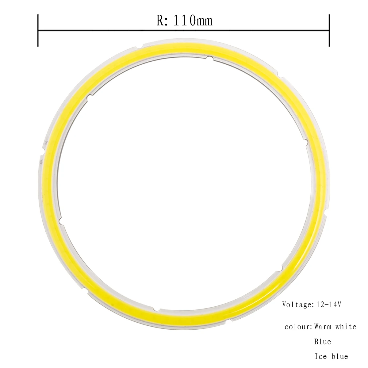 Description Picture 3 of item12V DC COB LED Round Ring Chip 2.5W-12W 25mm-110mm Angel Eye Light Source Warm Cool White Ice Blue Chip Module DIY LED Lamp