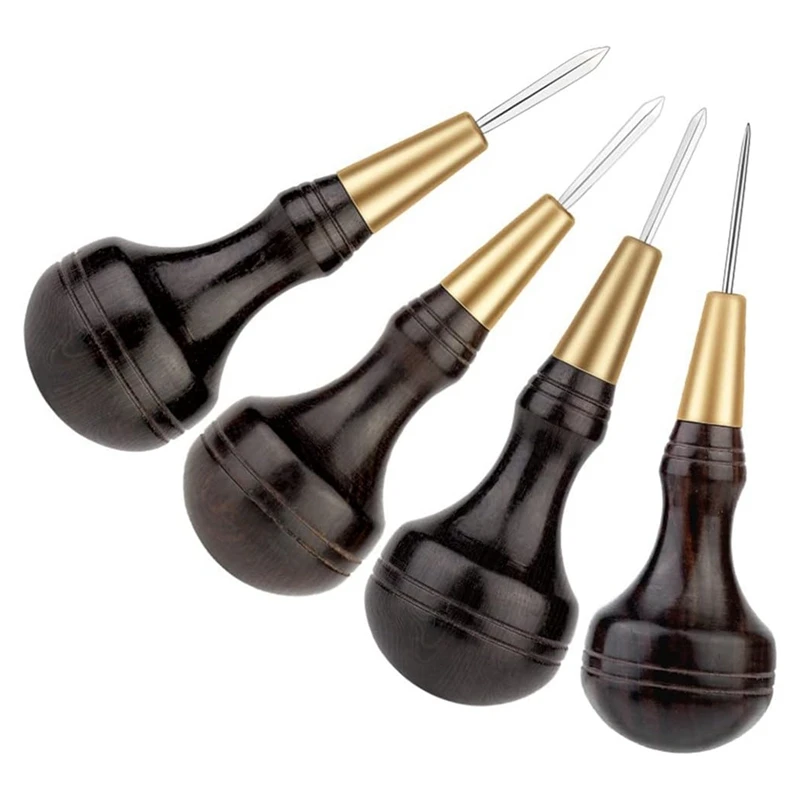 GEGE Handmade Leather Goods DIY Sandalwood Diamond Awl Rosewood Diamond Cone Leather Awl Cone