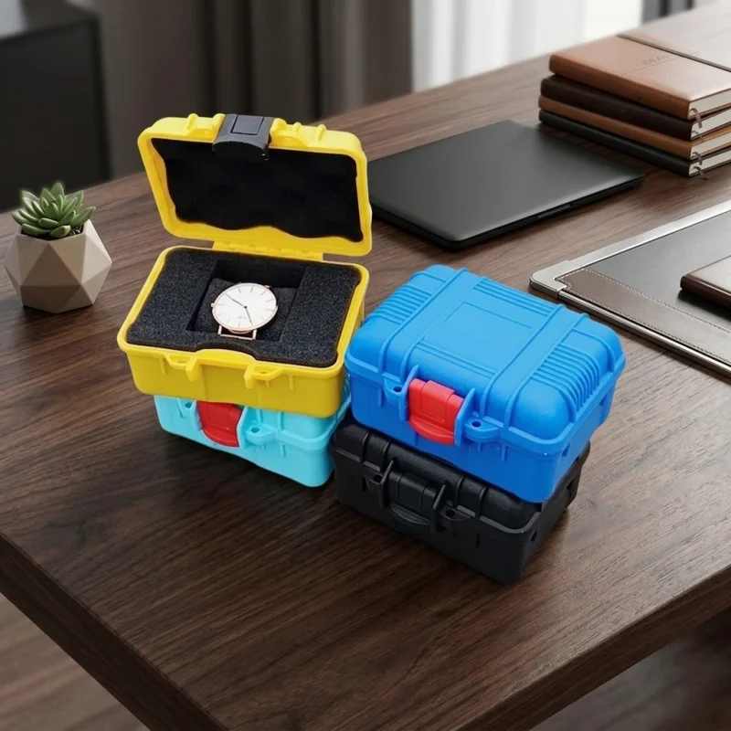125x112x70mm 휴대용 미니 도구 상자 PP 플라스틱 보관 케이스 면 폼이 있는 방습 시계 보호 상자