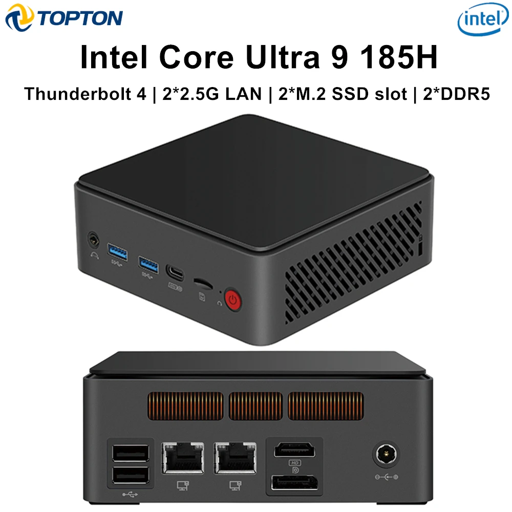 Topton AI Gaming Mini PC Intel Core Ultra 9 185H 7 155H Desktop