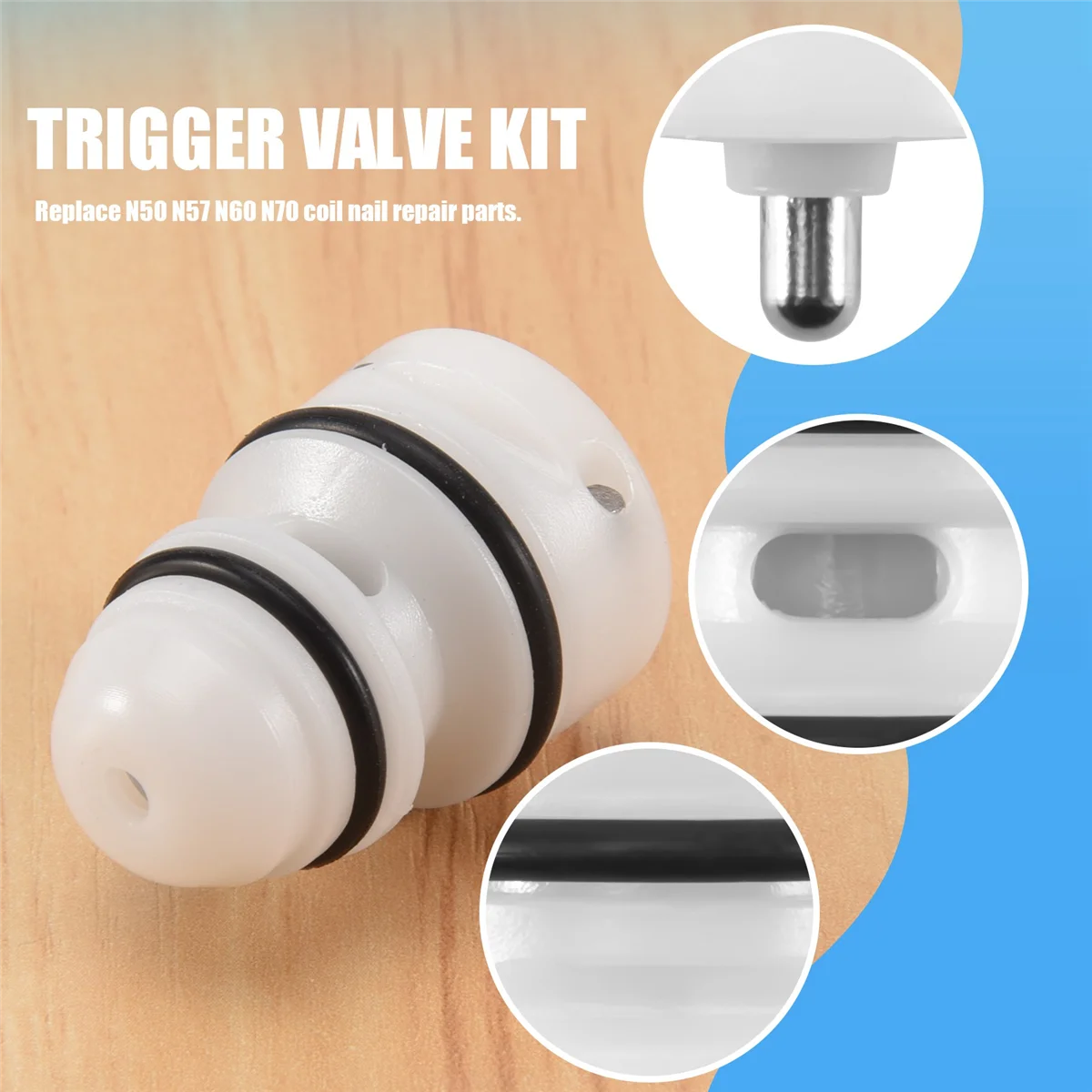 TVA6 Trigger Valve Kit TVA1 Replacement Fit Nailer RN46 RN45 N60 BT35 BT50 CN80548 CN55 CN70 CN80 MV11 (1 Packs )