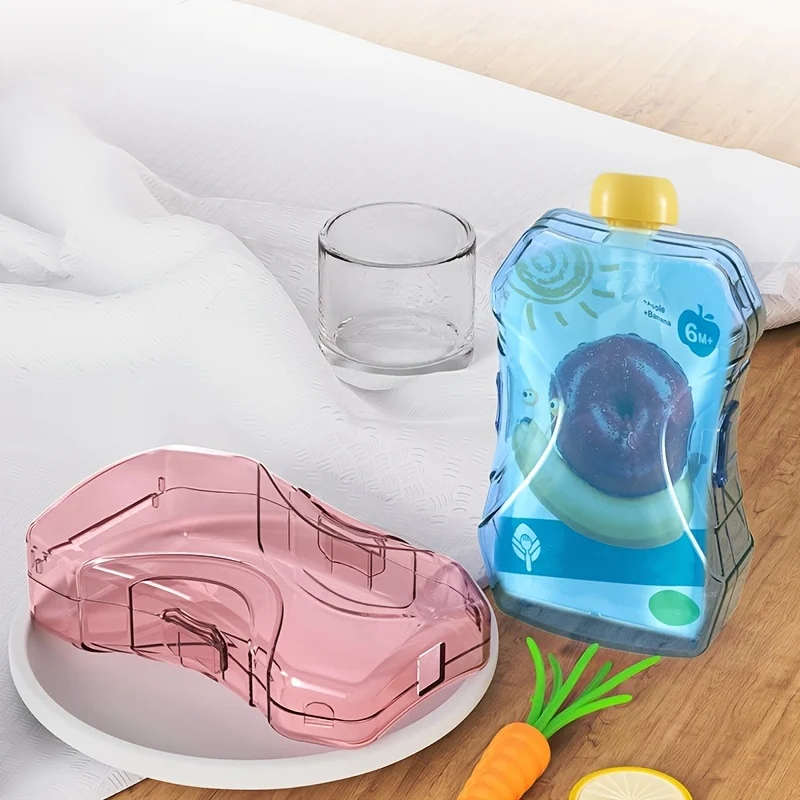 Squeeze Proof Flipping Holder for Baby Food Pouches & Juice Boxes, Prevent Messes & Support Self-Feeding, for Toddlers
