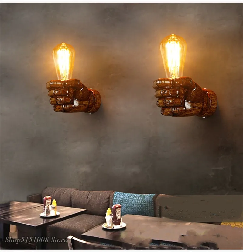 Loft Style Nordic Resin Metal Wall Sconce Art Decor left hand right hand bedside Wall Light for Home Lamp Indoor Lighting