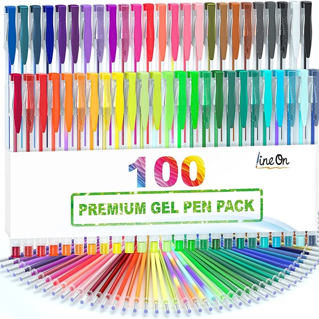 Gel Pens for Adult Coloring Books 100Pcs 100 Colored Gel Pens Art