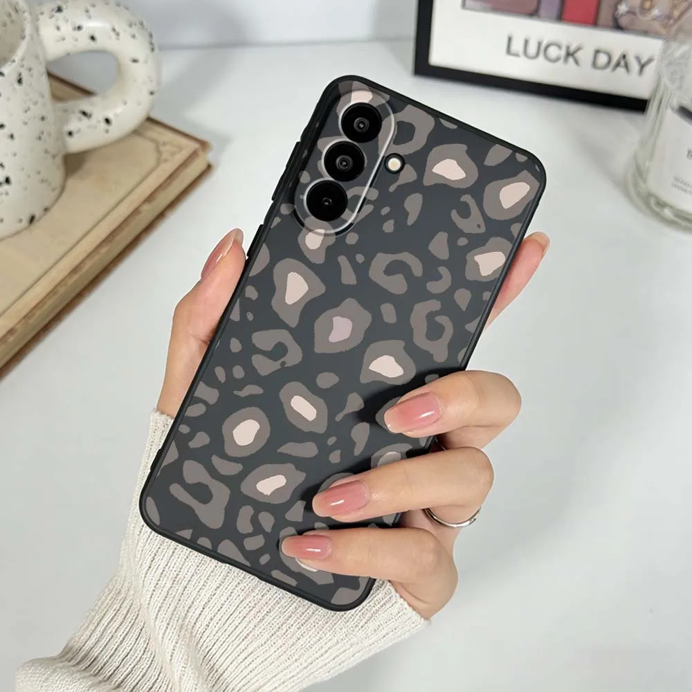 Pink Leopard Pattern Black Phone Case