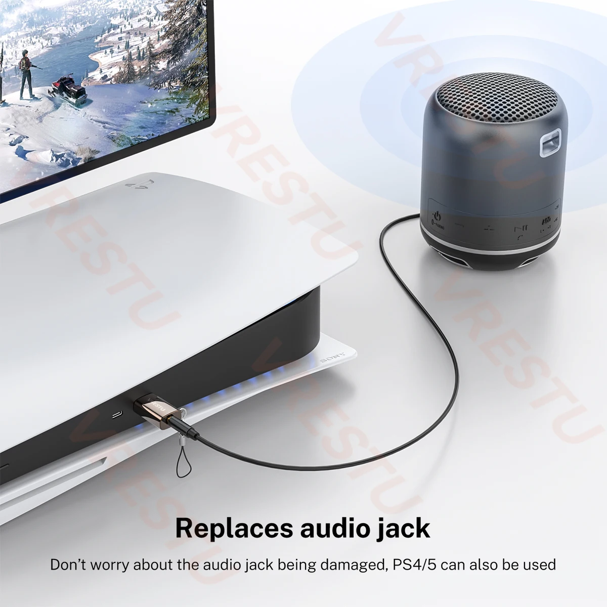 USB to 3.5mm Audio Jack Adapter Portable USB to AUX Audio Jack External Stereo 2 in 1 Sound Card for Headset Headphone Laptop PC