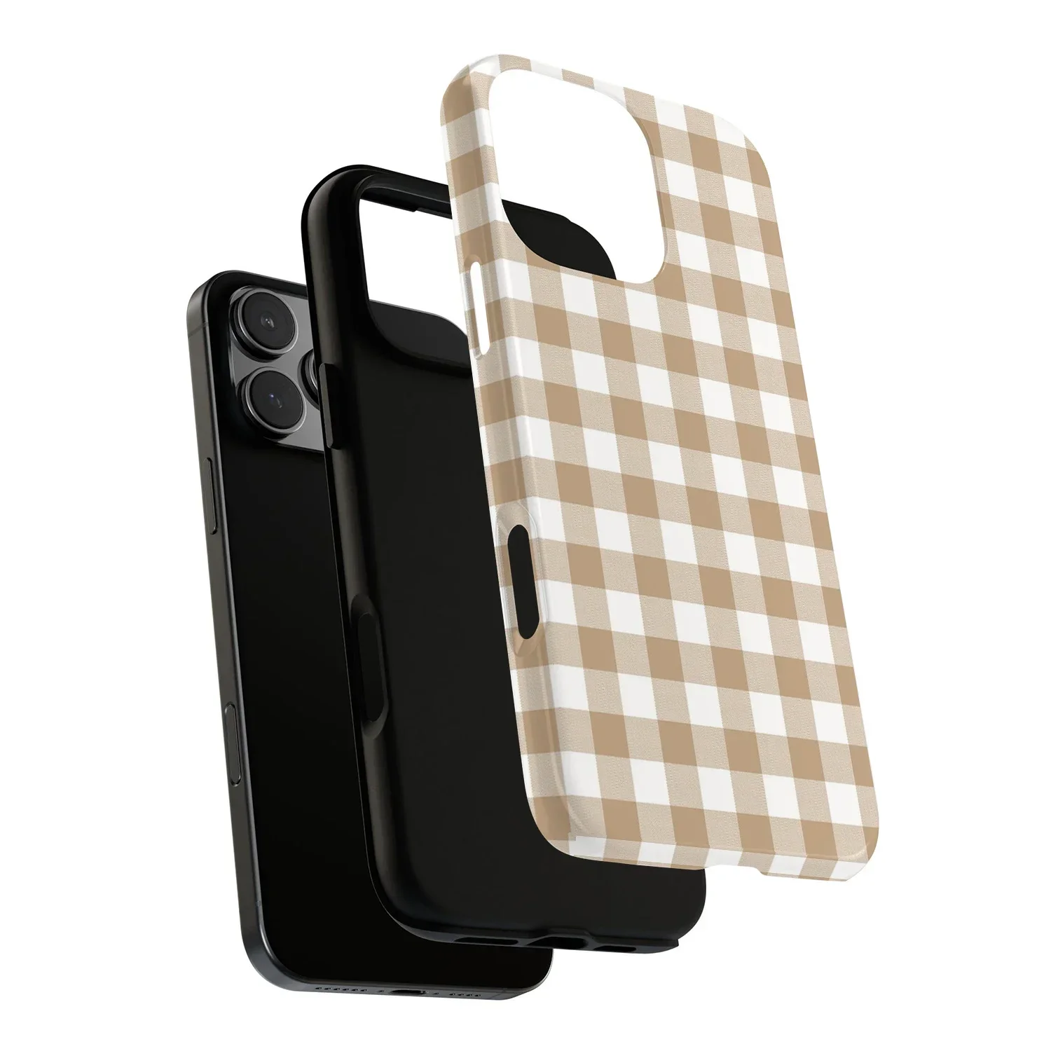 Vintage Brown Gingham Plaid Durable Phone Case