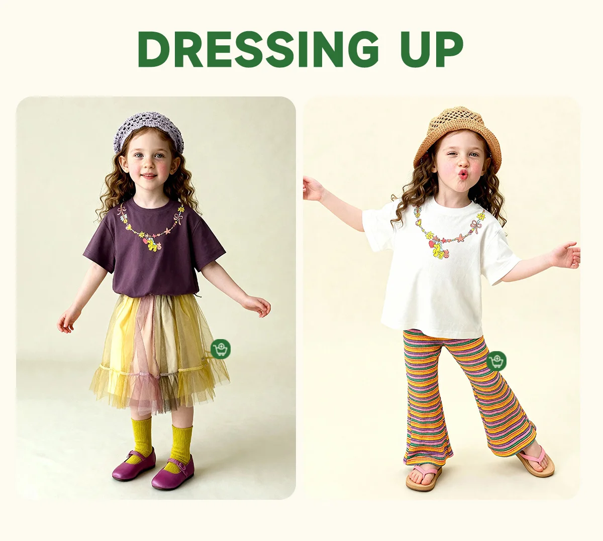Amila 2026 Sommer Neues Kinder-T-Shirt mit lustigem Halsketten-Print, locker geschnittene Schulterversion, süßes, trendiges Freizeit-Oberteil – Detail 2