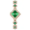 Fashion Versatile Women Four Leaf Clover Bracelet Watch Popular Quartz Diamond Fashion Green Watch Designer Casual Wristwatch 4