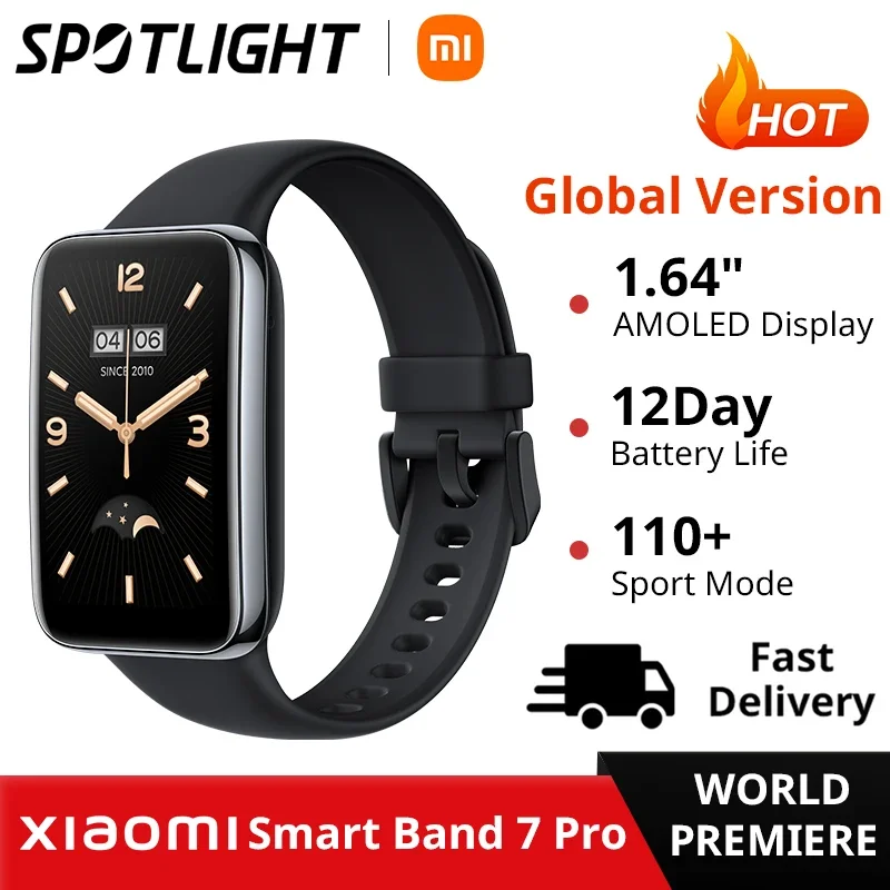 Global Versie Xiaomi Band 7 Pro 1.64 ''Amoled 2.5D Gebogen Display Ingebouwde Gps Bloed Zuurstof Altijd Op Horloge gezicht Slimme Band