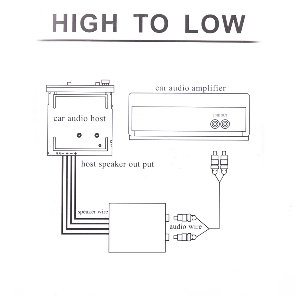 Portable Car Amplifier Practical Subwoofer High Turn Low Audio Converter Connector Audio High To Low Regulator Filter