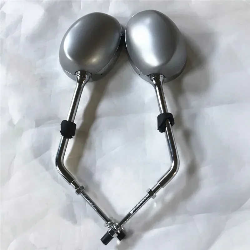 1pc プジョーオートバイジャンゴバックミラーブラックグレークローム