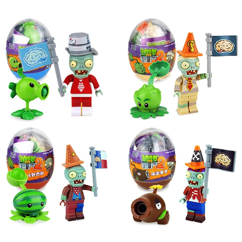 Plants Vs Zombies surprise capsules toys kids assembling building blocks birthday gifts game figure model dolls random send one puzzle toys building blocks toys