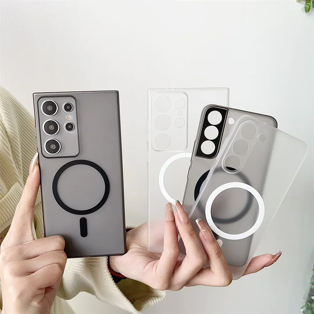 Matte Transparent Ultra-Thin Magnetic Phone Case with Lens Protection
