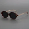 Acetate Small Round Sunglasses Polarized Men's Japanese Unisex Oval Sunglasses Women Retro TR90 Acetate Men 3