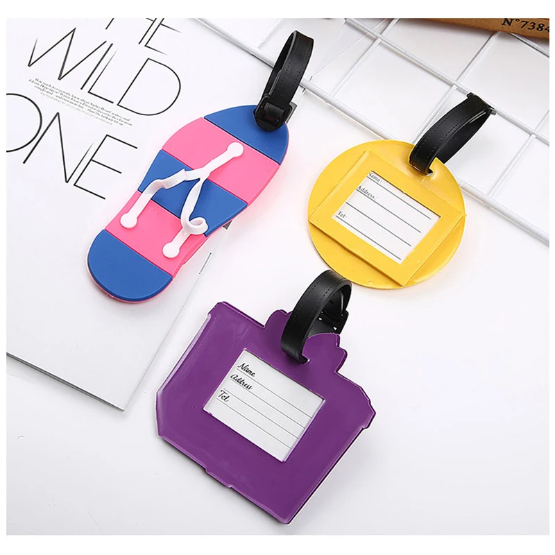 Travel Accessories Creative Luggage Tag Animal Cartoon PVC Silica Gel Suitcase ID Addres Holder Baggage Boarding Portable Label 3