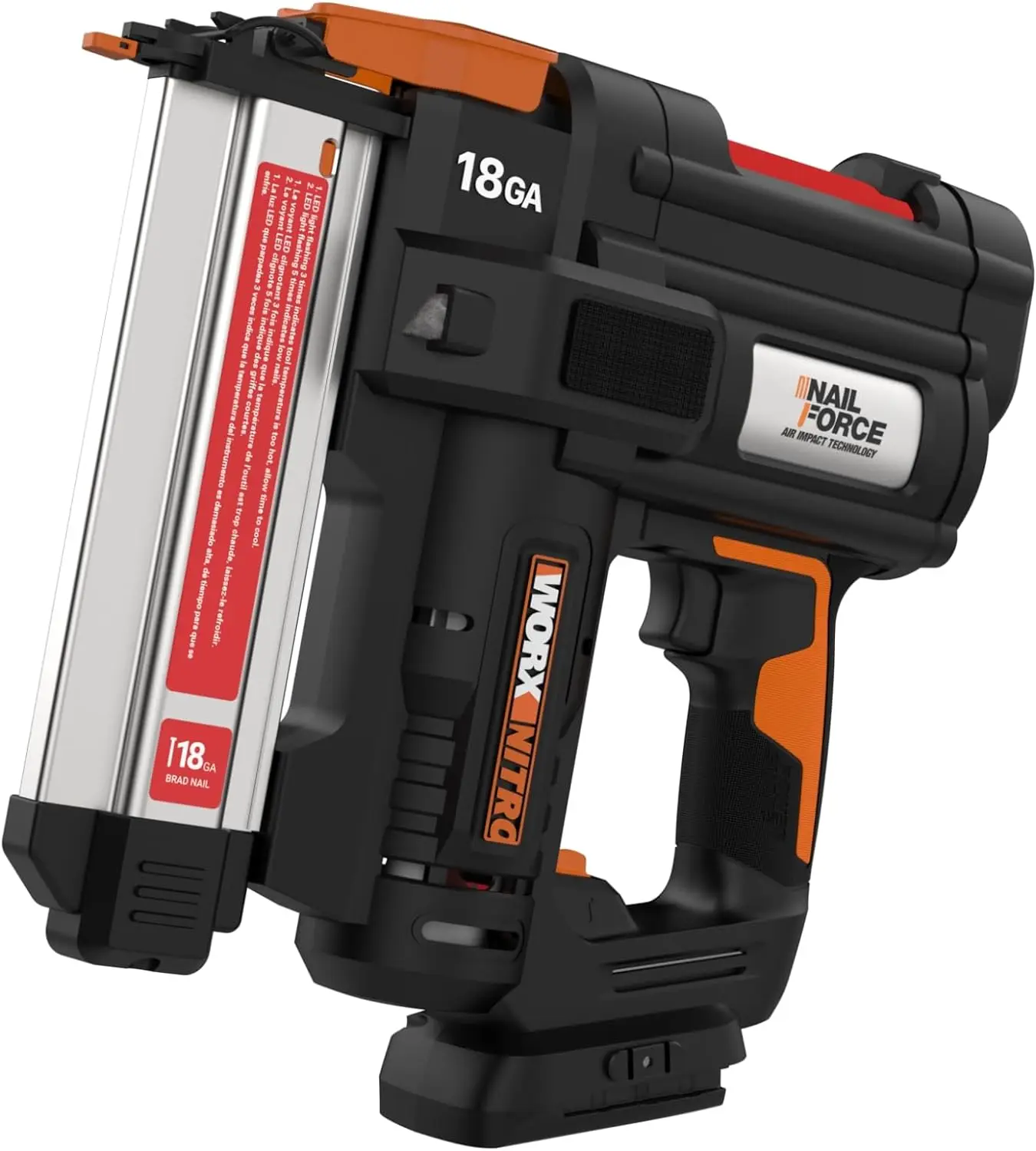 

Worx Nitro 20V 18GA Brad Nailer Cordless Fires 80 Nails Per Minute, Cordless Nail Gun Anti-Ejection, Nail Gun Battery Powered