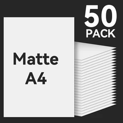 Matte Waterproof Printable Vinyl Sticker Paper - A4 Adhesive Photo Paper (50 Sheets Matte)