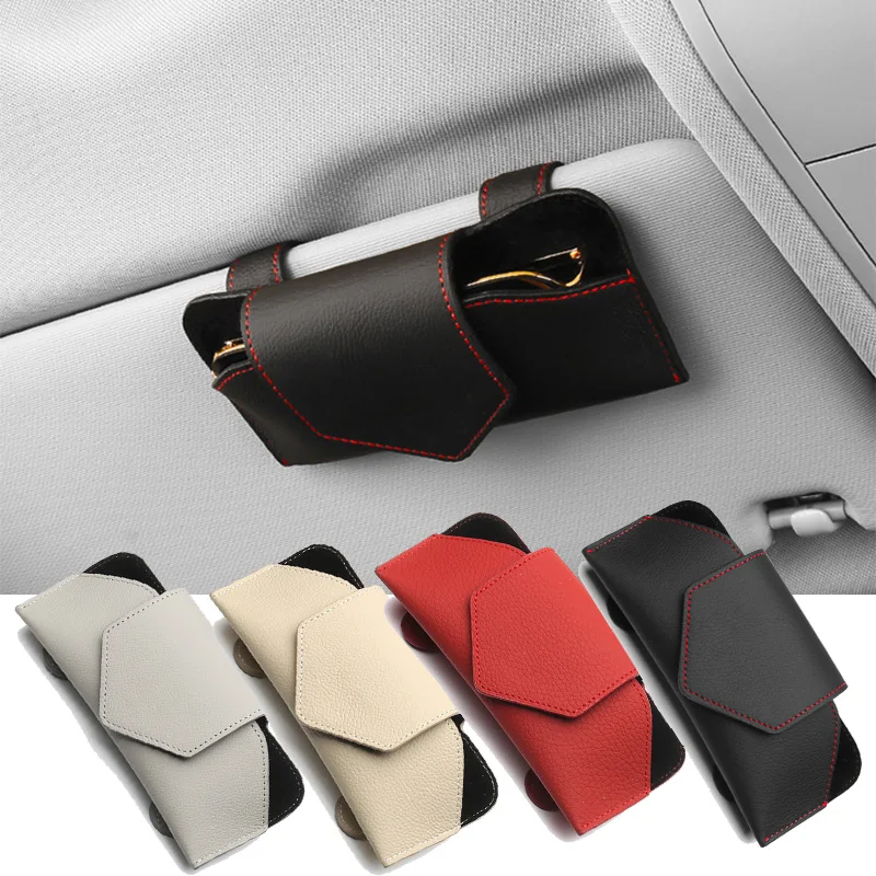 

Car Glasses Case Auto Sun Visor Glasses Holder Sunglasses Clip Card Ticket Holder Multi-Function Automobile Accessories Storage