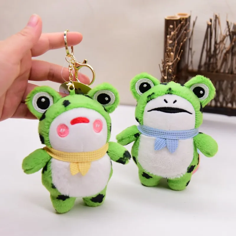 

Cartoon Cute Frog Plush Keychain Kids Creative Soft Stuffed Bag Xmas Gift Pendant Children's Lovely Kawaii Animals Plush Toys