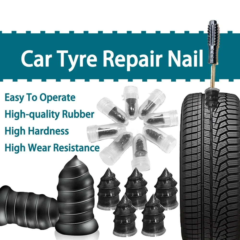 10/20/30Pcs Car Motorcycle Vacuum Tyre Repair Nails Truck Scooter Bike Tire Puncture Repair Tools Rubber Metal Nails Accessories