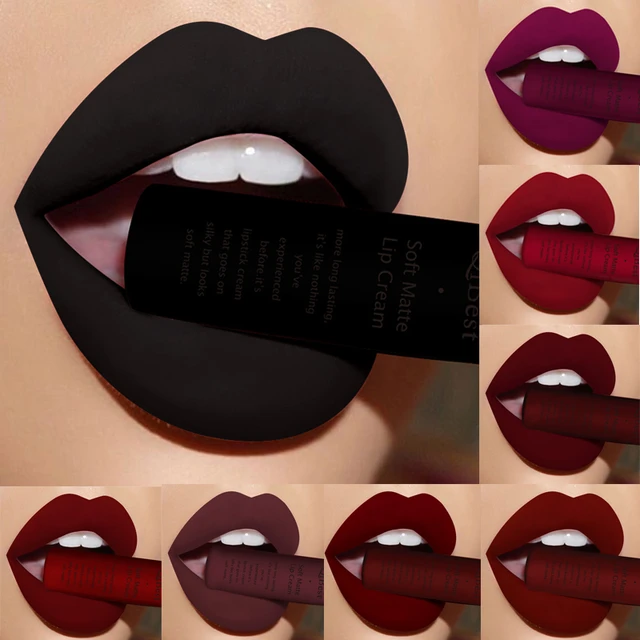 Neue 34 Farben Wasserdichte Matte Nude Lippenstift Lipkit Pigment Dark Rot  Schwarz Lang Anhaltende Lip Gloss Frauen Make-Up Lipgloss Kit - AliExpress