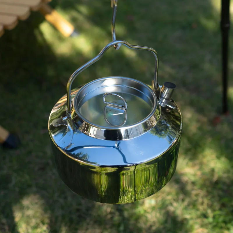 

1.2L Stainless Steel Backpacking Camping Kettle Bushcraft Gear Outdoor Durable Teapot High Quality S304