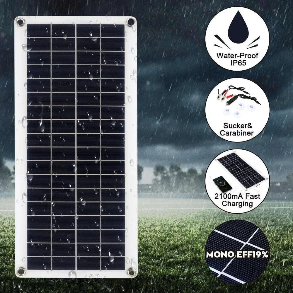 Pannello solare da 300 W con controller 100A Scheda di ricarica portatile per alimentatore esterno 12 V-18 V Cruscotto fotovoltaico completamente intelligente - immagine 4