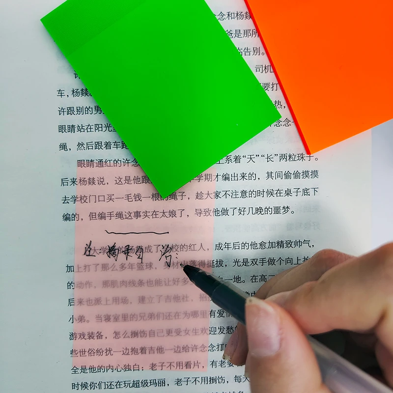 KindFuny 210pcs Transparent Sticky Notes Posted It Memo Pad Scrapes Stickers Waterproof Clear Notepad School Stationery 5