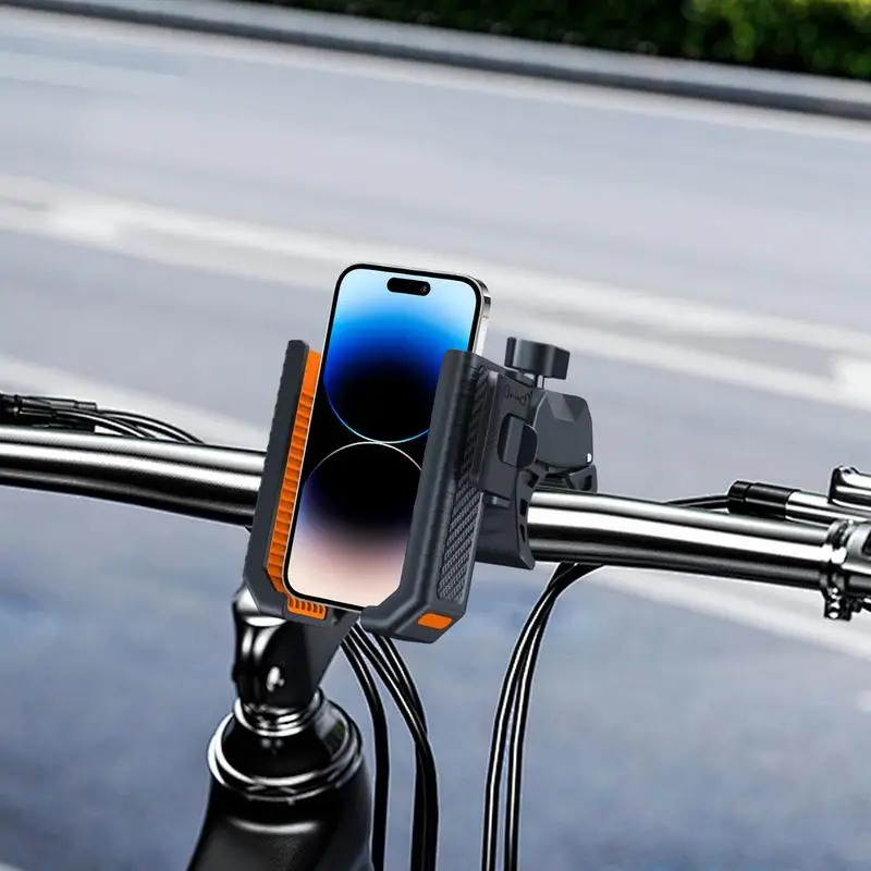 Cell Phone Holder For Motorcycle 360-Degree Rotating Phone Holder For Motorcycle Shockproof Support User Friendly