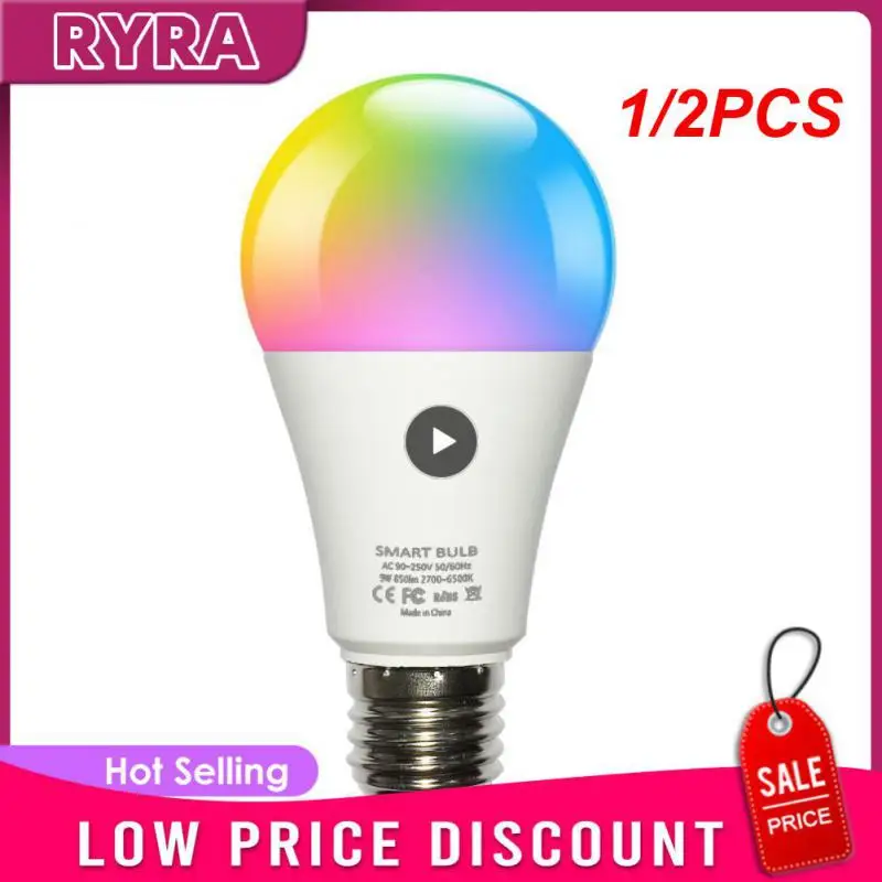 

1/2PCS Smart Bulbs E27 Led Lamp Smart Light Bulb RGB 220V 110V Works with Tuya Smart Life APP Smartthings Alexa Hub
