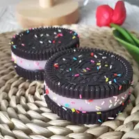1Pcs Durable New Fidget Biscuit Pinching Toy Stress Relief Big Oreo Squeeze Dessert Toy Super Soft Silicone Stress Relief Toy 1